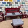 Custom Red Chevrolet Furniture Set – Bench, Stools, Console & Tables