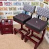 Custom Red Chevrolet Furniture Set – Bench, Stools, Console & Tables