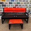 Costom Orange & Black Chevrolet Bench / Table