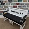 Custom White & Black Chevrolet Bench