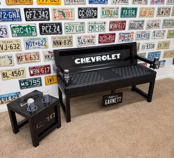 Custom Black Chevrolet Bench & Table