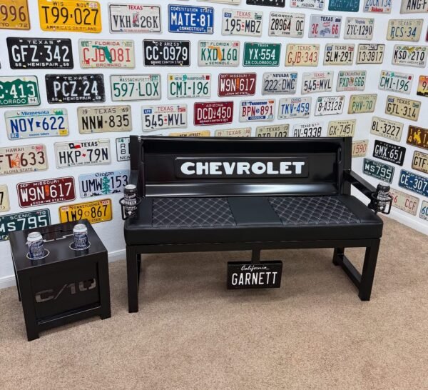 Custom Black Chevrolet Bench & Table