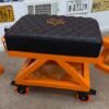 Custom Orange & Black Harley Davidson Bench & Stools