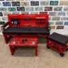 Custom Red Ford HSR Bench Set with Table & Stool