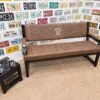 Custom Brown Houston Texans Bench & Table Set