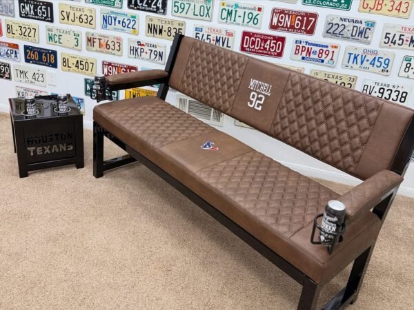 Custom Brown Houston Texans Bench & Table Set