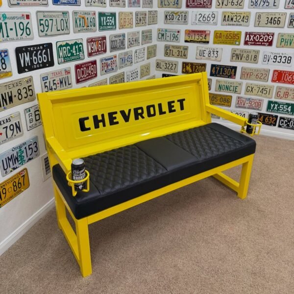 Custom Yellow & Black Chevrolet Bench