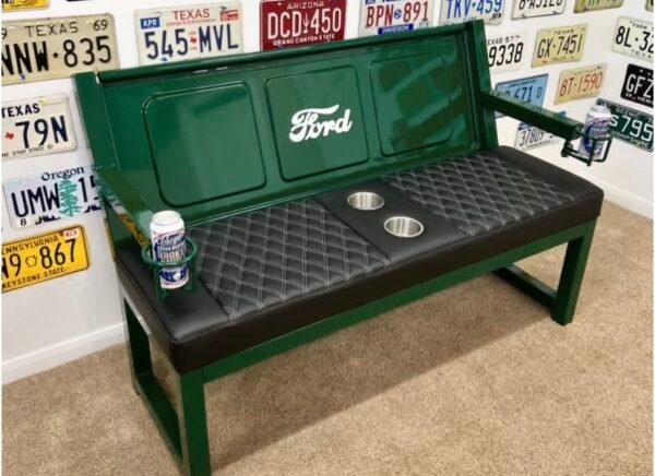 Custom Forest Green Ford Bench