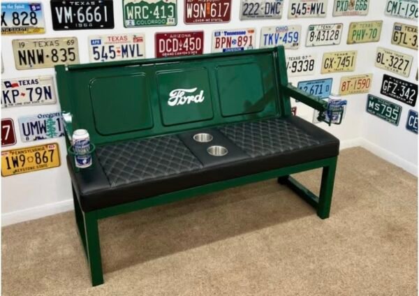 Custom Forest Green Ford Bench