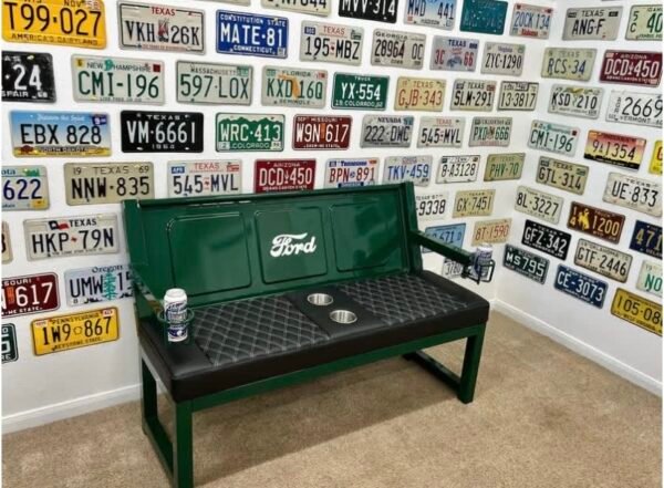 Custom Forest Green Ford Bench