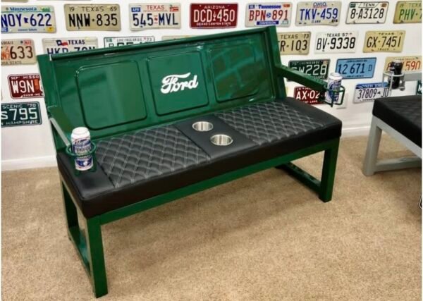 Custom Forest Green Ford Bench