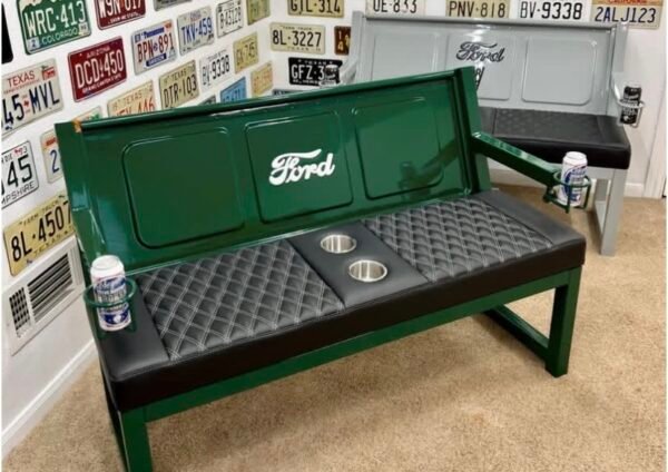 Custom Forest Green Ford Bench