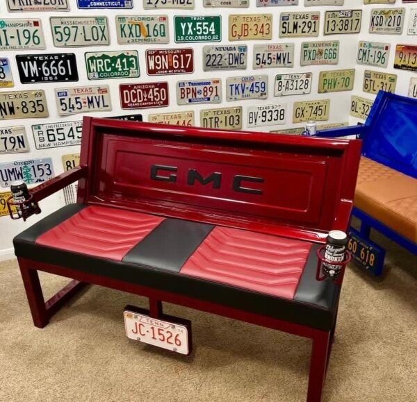 Custom Black & Red GMC Bench