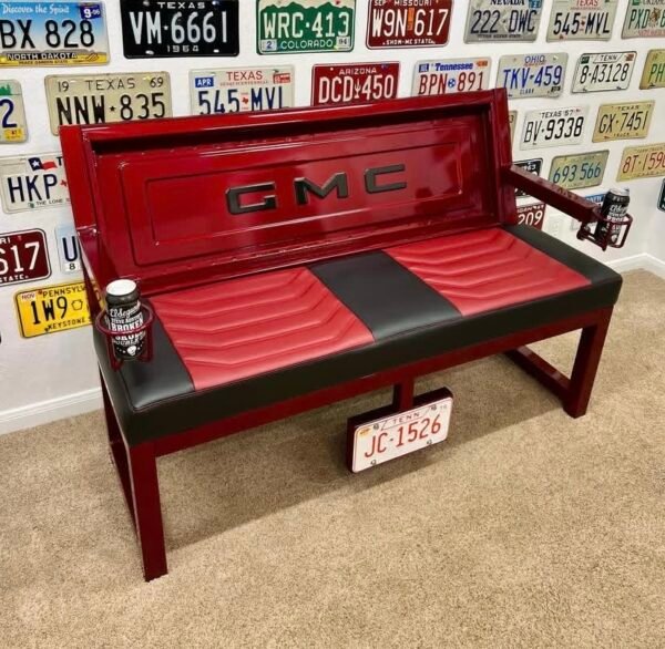 Custom Black & Red GMC Bench
