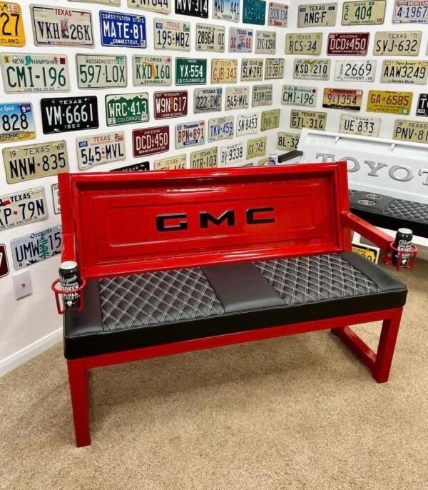 Custom Red & Black GMC Bench