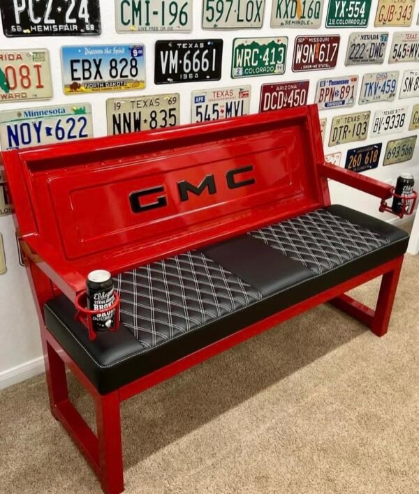 Custom Red & Black GMC Bench