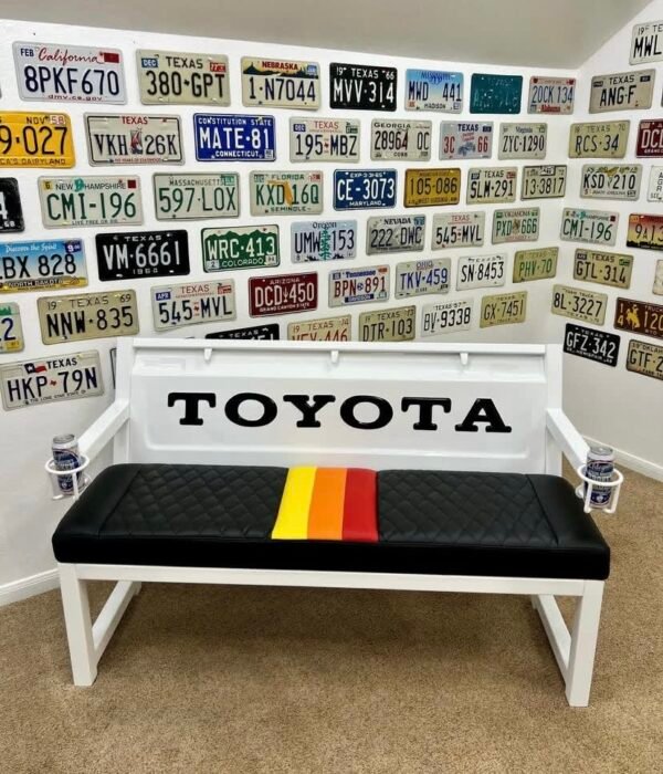 Custom Toyota White & Black Bench