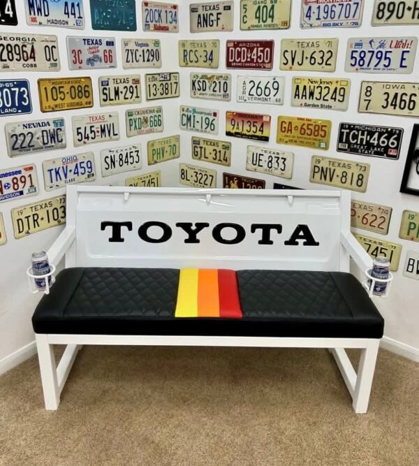 Custom Toyota White & Black Bench