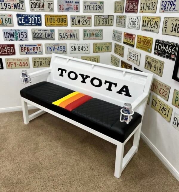 Custom Toyota White & Black Bench