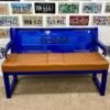 Custom Dodge Blue & Brown Bench