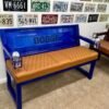 Custom Dodge Blue & Brown Bench