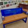 Custom Dodge Blue & Brown Bench