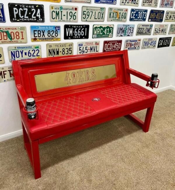 Custom 49ERS Red Bench
