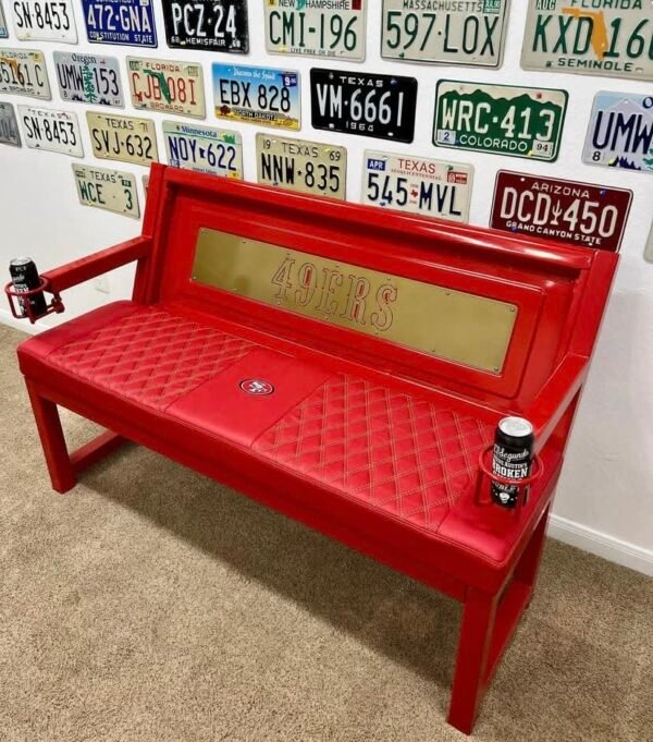 Custom 49ERS Red Bench