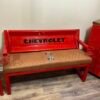 Custom Chevrolet Bar Set of Red & Brown Bench