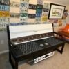 Custom Chevrolet White & Black/Brown Bench