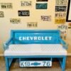 Custom Chevrolet Blue & White Bench
