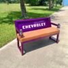 Custom Chevrolet Purple / White & Brown Bench