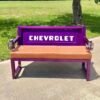 Custom Chevrolet Purple / White & Brown Bench