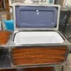 Custom Metal Console Table with Integrated Cooler Flask