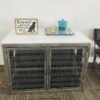 Custom Steel Table with Storage Cabinet