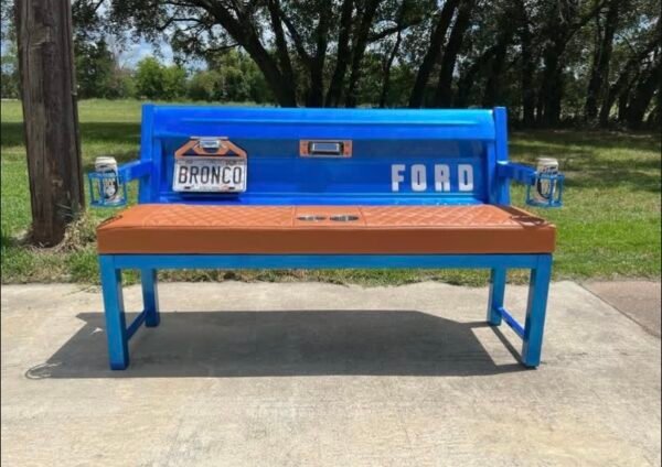 Custom Blue & Brown Ford Bronco  Bench