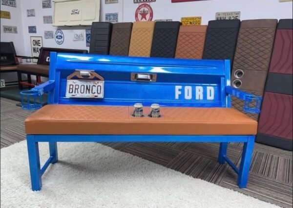 Custom Blue & Brown Ford Bronco  Bench