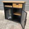 Custom Metal Home Bar / Wine Cabinet with Mini Wine Fridge