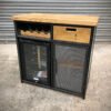 Custom Metal Home Bar / Wine Cabinet with Mini Wine Fridge