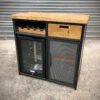 Custom Metal Home Bar / Wine Cabinet with Mini Wine Fridge