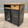 Custom Metal Home Bar / Wine Cabinet with Mini Wine Fridge