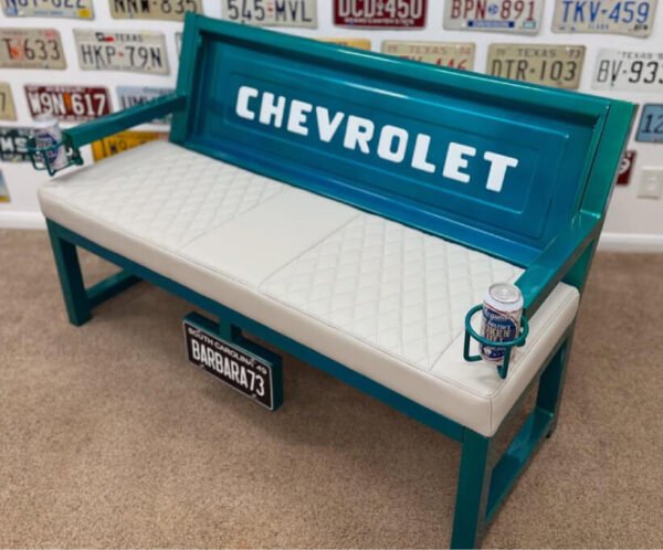 Custom Teal Chevrolet Bench