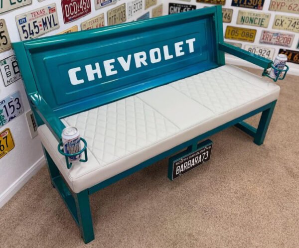 Custom Teal Chevrolet Bench