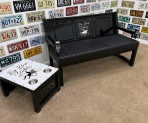 Custom Black "Big Black Stables" Bench & Table Set