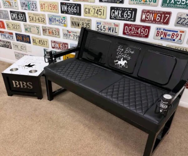 Custom Black "Big Black Stables" Bench & Table Set