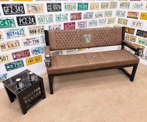 New Project (79) (1) Custom Brown Houston Texans Bench & Table Set