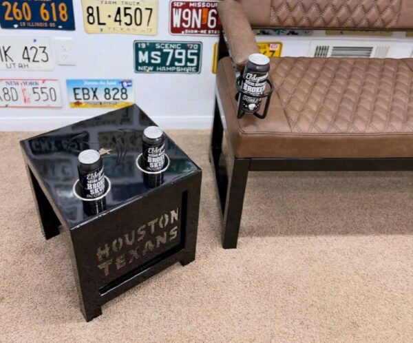 New Project (80) (1) Custom Brown Houston Texans Bench & Table Set