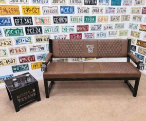 Custom Brown Houston Texans Bench & Table Set