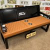 Custom Black Ford Bench with Orange Upholstery