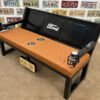 Custom Black Ford Bench with Orange Upholstery
